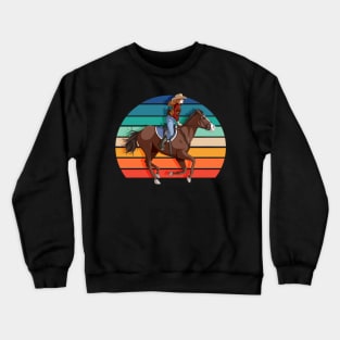 Horseback Riding Girl Horse Rider Crewneck Sweatshirt